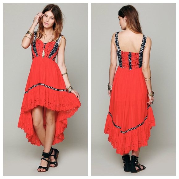 Free People Dresses & Skirts - Free People Red Bossa Nova Hi Low Dress